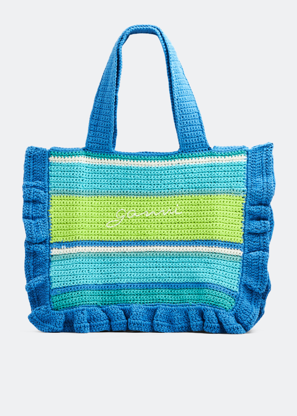 Grey Khesh Cotton Frill Tote Bag