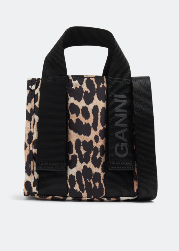 Ganni Mini Tech tote bag for Women - Animal print in UAE | Level Shoes