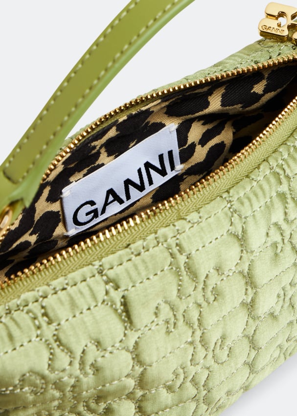 Ganni Small Butterfly satin pouch for Women   Green in UAE   Level
