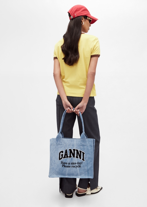 Ganni Women's Tote Bag Blue