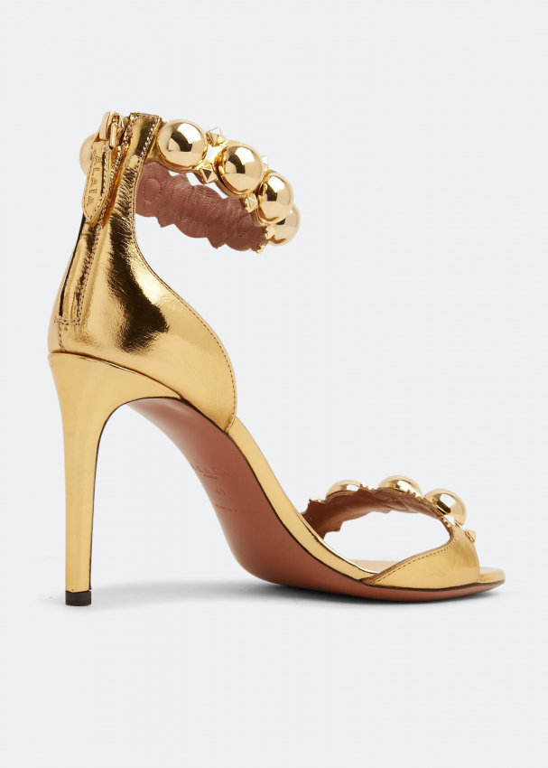 Alaia 2025 gold sandals