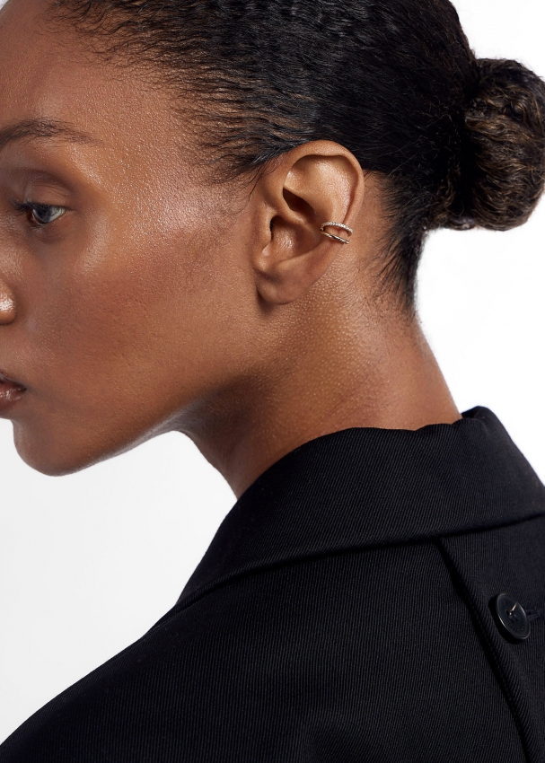 Astrid Miyu Illusion Crystal ear cuff for Women Gold in KSA Level Shoes
