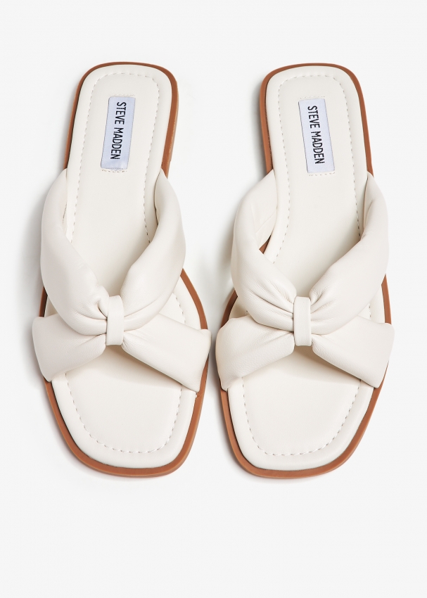 Steve madden white slide sandals deals