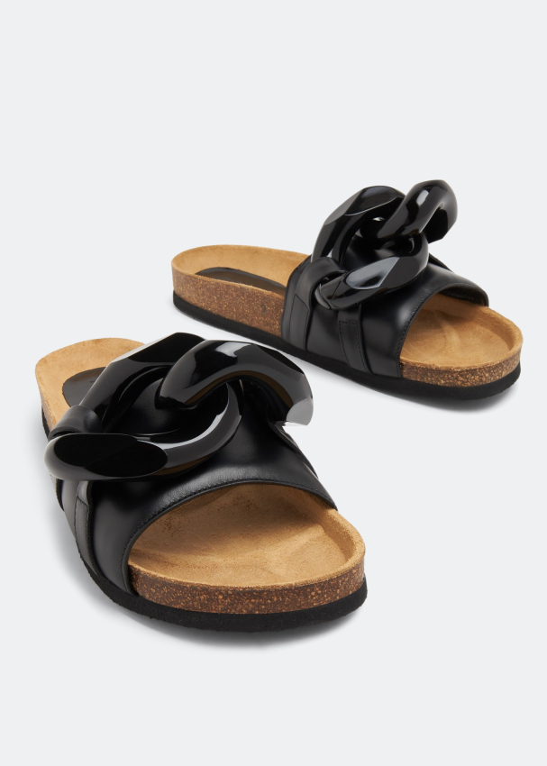 JW Anderson Chain slides for Women Black in UAE Level Shoes