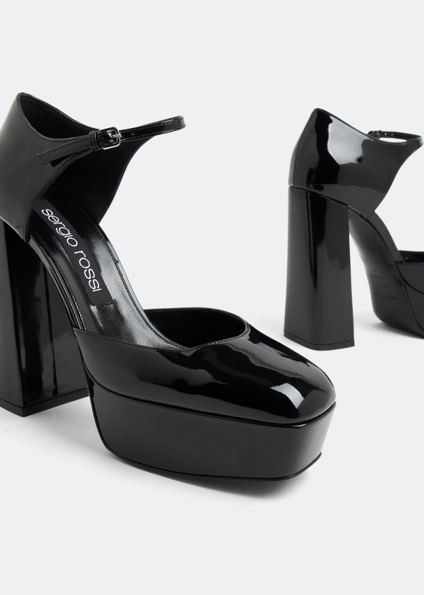 Black platform high sales heels
