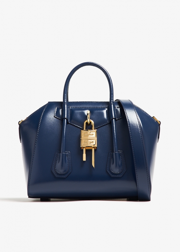 Givenchy Mini Antigona Lock bag for Women Blue in KSA Level Shoes