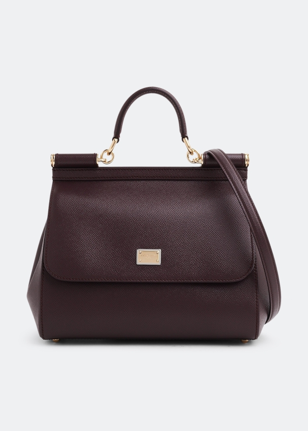 Dolce Gabbana Sicily Dauphine medium handbag for Women Burgundy in Bahrain Level Shoes