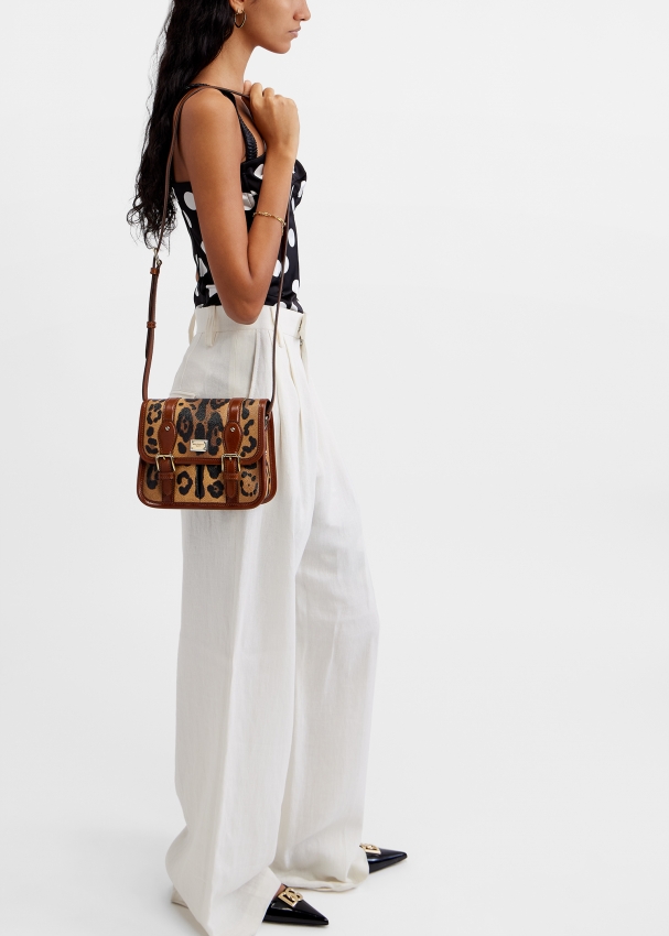 Dolce Gabbana Crespo leopard print small messenger bag for Women Animal Printed in Kuwait Level Shoes