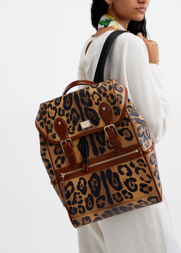 Dolce Gabbana Crespo leopard print backpack for Women Animal Printed in KSA Level Shoes