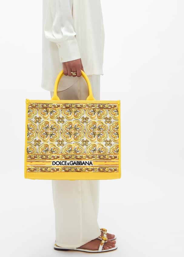 Dolce Gabbana Medium DG Daily shopper tote bag for Women Yellow in UAE Level Shoes