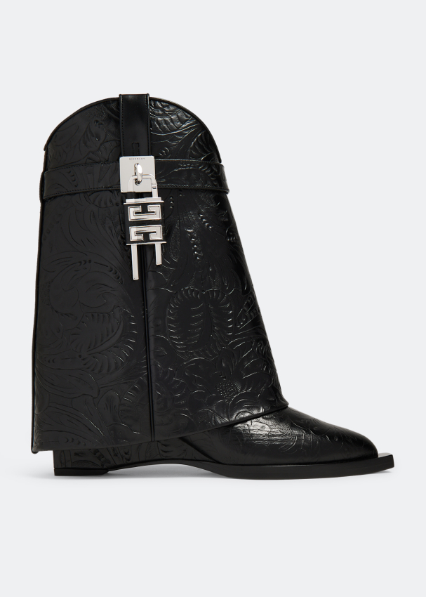 Givenchy Shark Lock Cowboy boots for Women Black in Kuwait Level Shoes