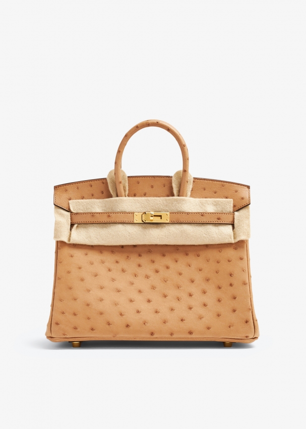 Hermes Birkin 25 Chai Ostrich Gold Hardware