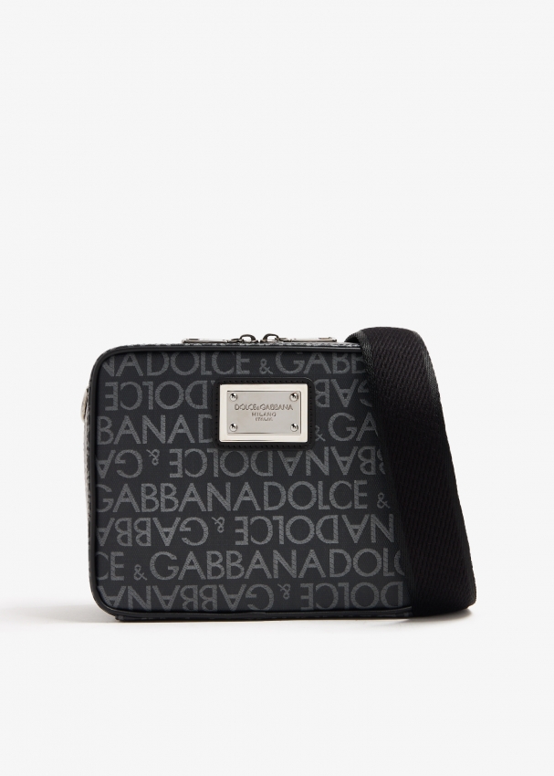 Dolce&Gabbana Coated jacquard crossbody bag for Men - Black in UAE ...