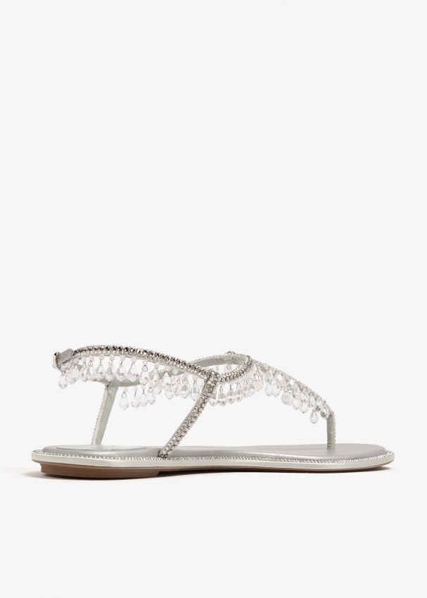 René Caovilla Chandelier sandals for Women - Silver in UAE