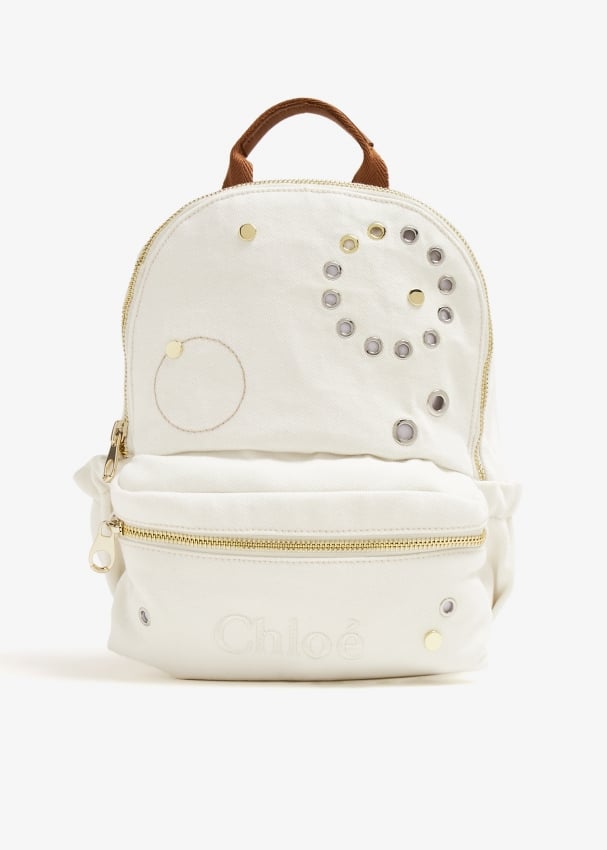 Eyelet cotton backpack