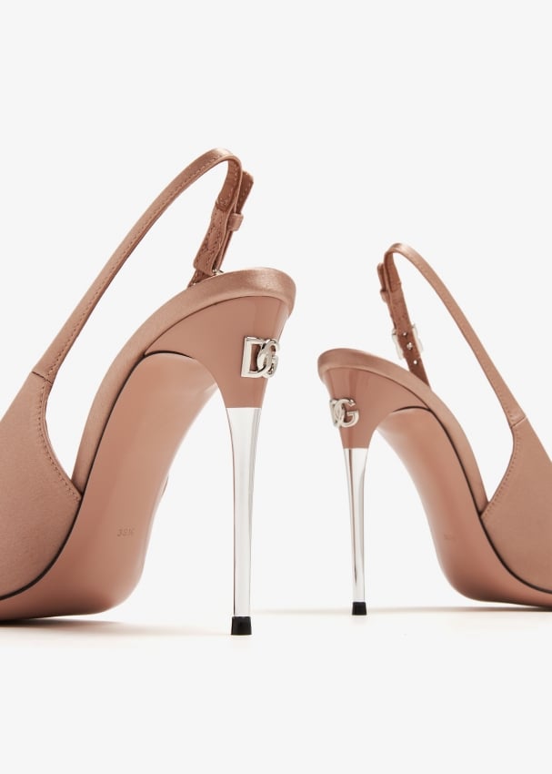 Alevì sling back leather pumps - Orange
