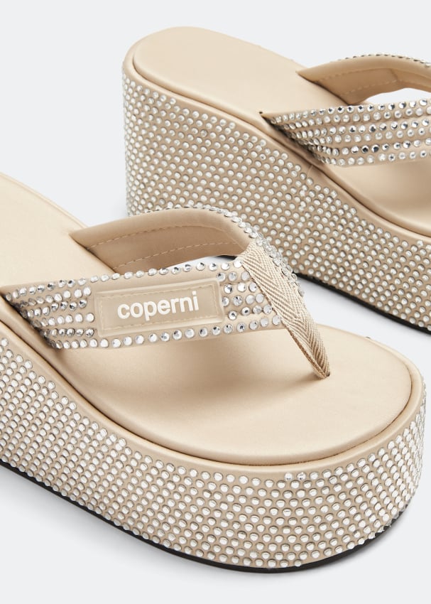 Coperni Branded wedge sandals for Women Beige in UAE Level Shoes