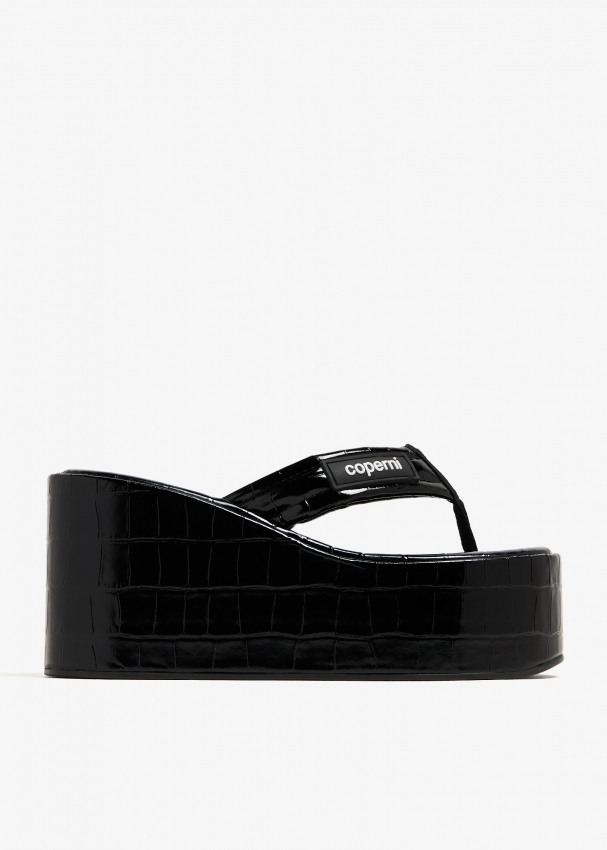 Black chunky best sale wedges