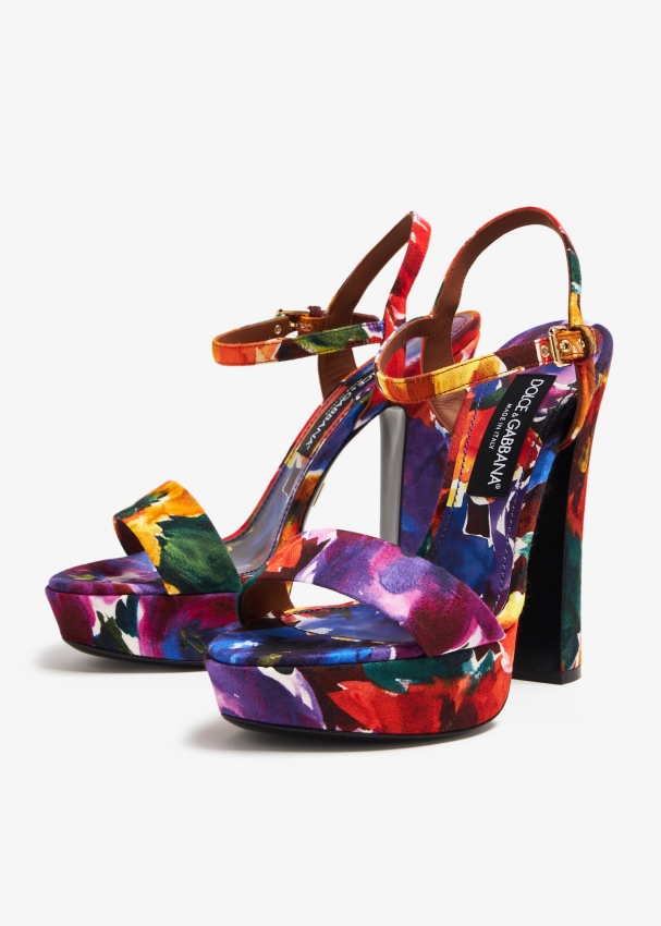 Printed sales platform sandals