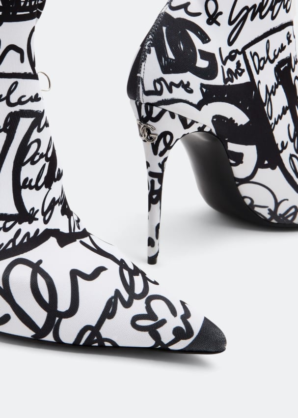 Dolce Gabbana DG doodle ankle boots for Women White in KSA Level Shoes