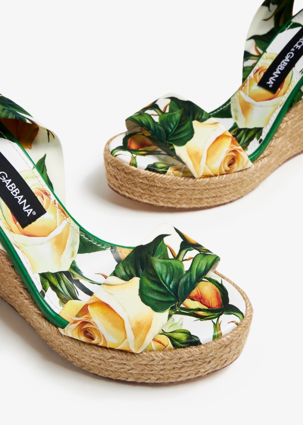 Dolce&Gabbana Floral wedge sandals for Women - Prints in UAE