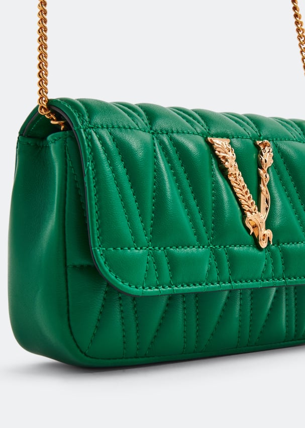 Versace Virtus Clutch, Female, Green, One Size