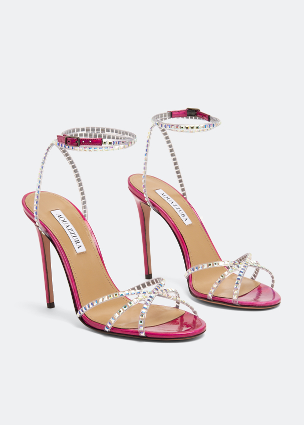 Aquazzura Dance plexi 105 sandals for Women - Pink in Bahrain | Level Shoes