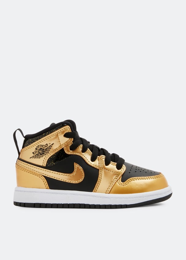 Nike Air Jordan 1 Mid Metallic Gold sneakers for Unisex Black in Oman Level Shoes