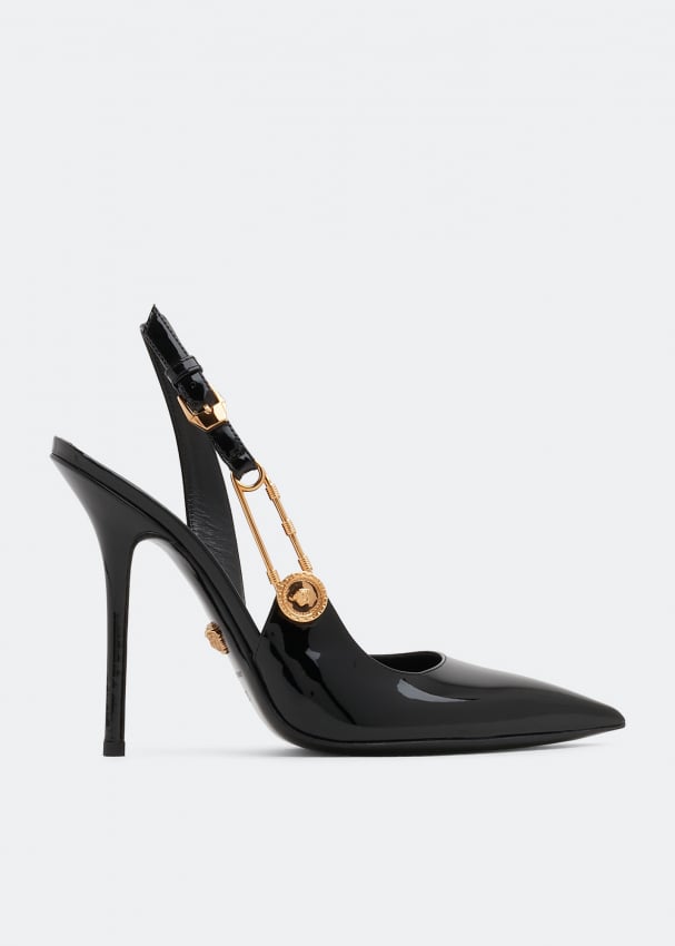 Versace Safety-Pin slingback pumps for Women - Black in UAE | Level Shoes