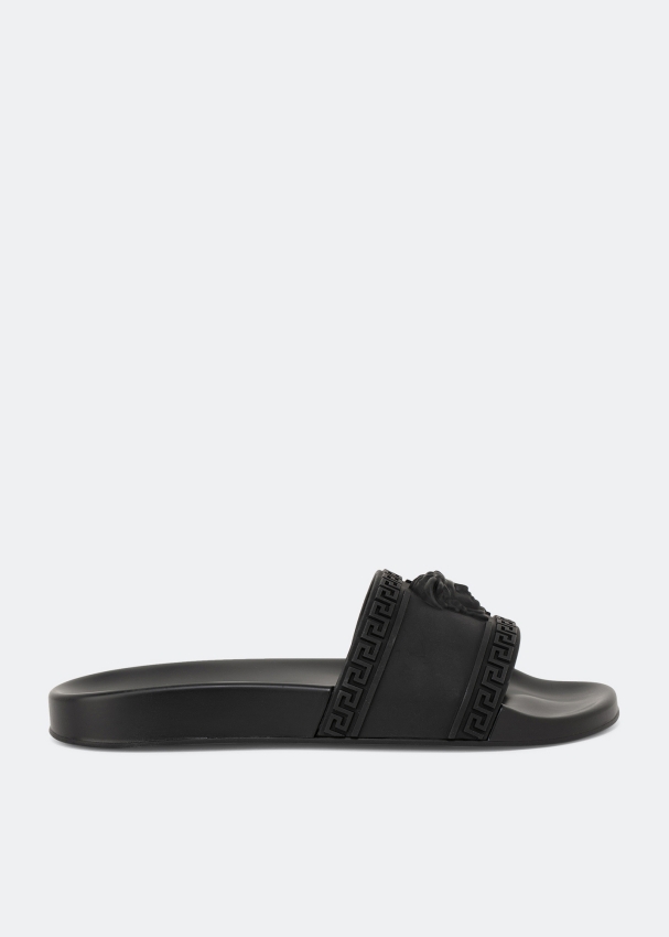 Versace Medusa rubber slides for Men - Black in KSA | Level Shoes