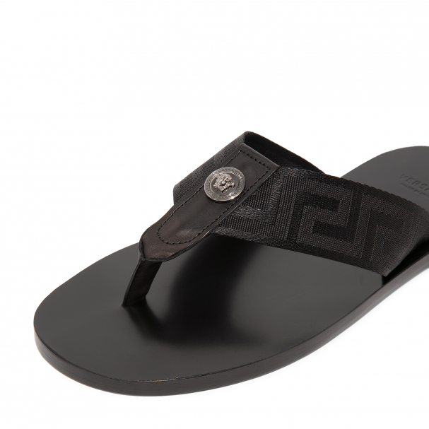 Versace Greca sandals for Men Black in KSA Level Shoes