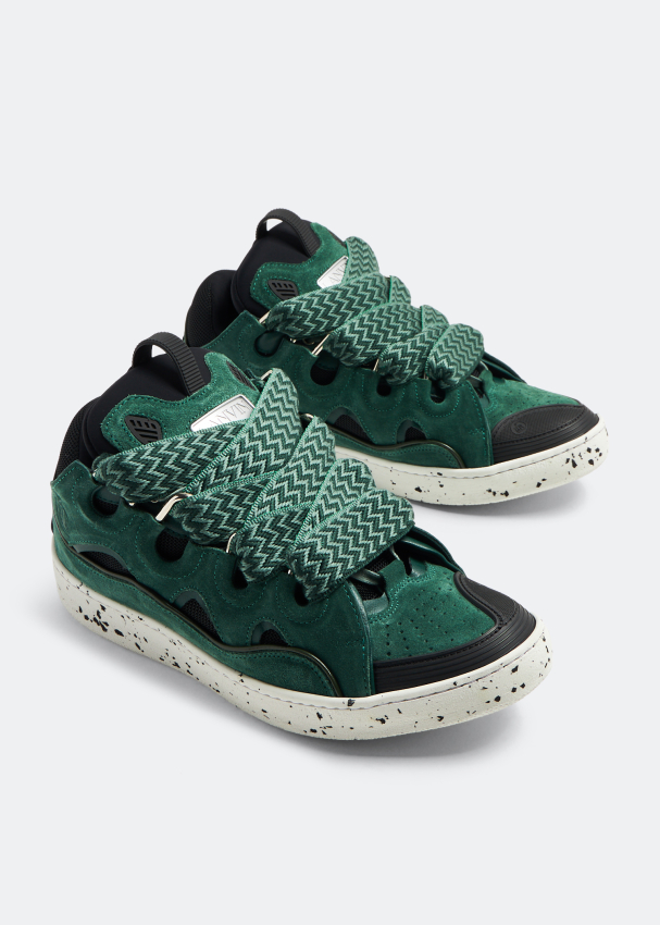 Lanvin High Top Strappy Sneakers in Green Brown | eBay