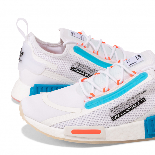 Men's adidas nmd white and pink deals