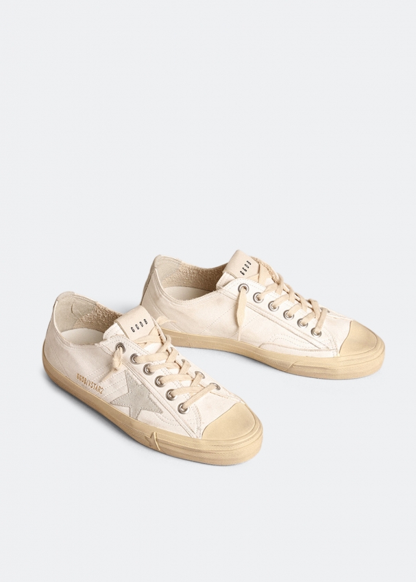 V-Star LTD Sneakers In White Leather And Swarovski Crystals | Golden Goose V  Star Sneakers