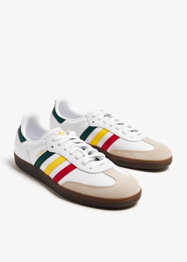 Adidas Samba OG Rasta Pack sneakers for ADULT UNISEX Men Women White in UAE Level Shoes