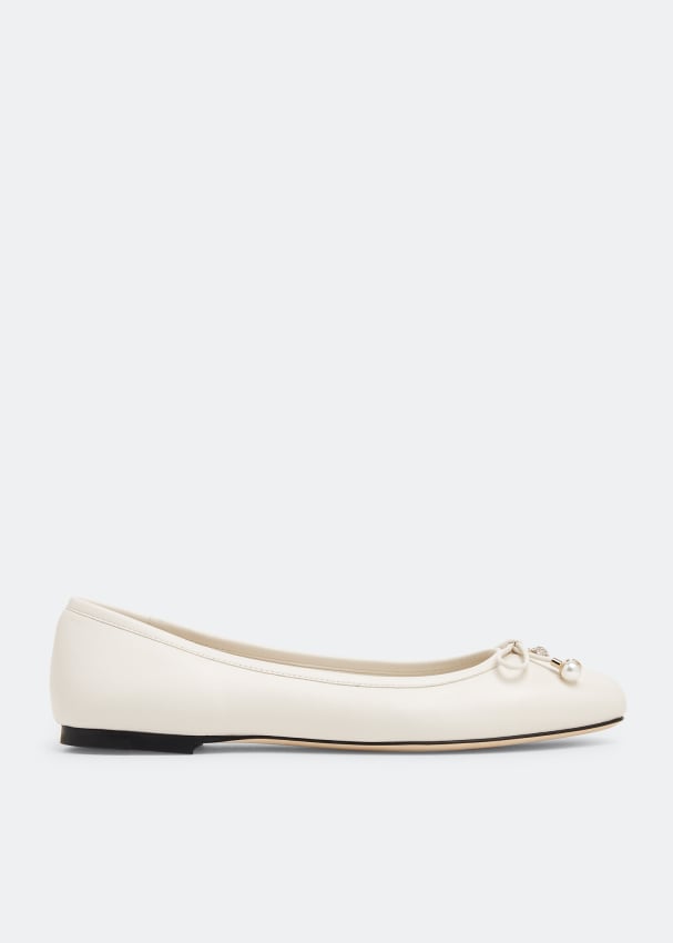 Jimmy Choo Elme ballet flats for Women - White in Qatar | Level Shoes