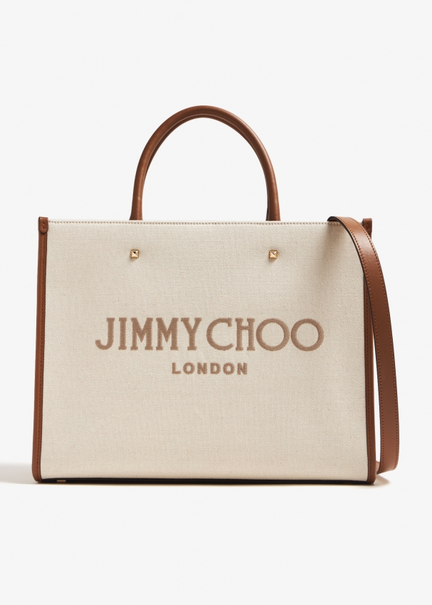 Jimmy Choo Avenue medium tote bag for Women - Beige in UAE | Level Shoes
