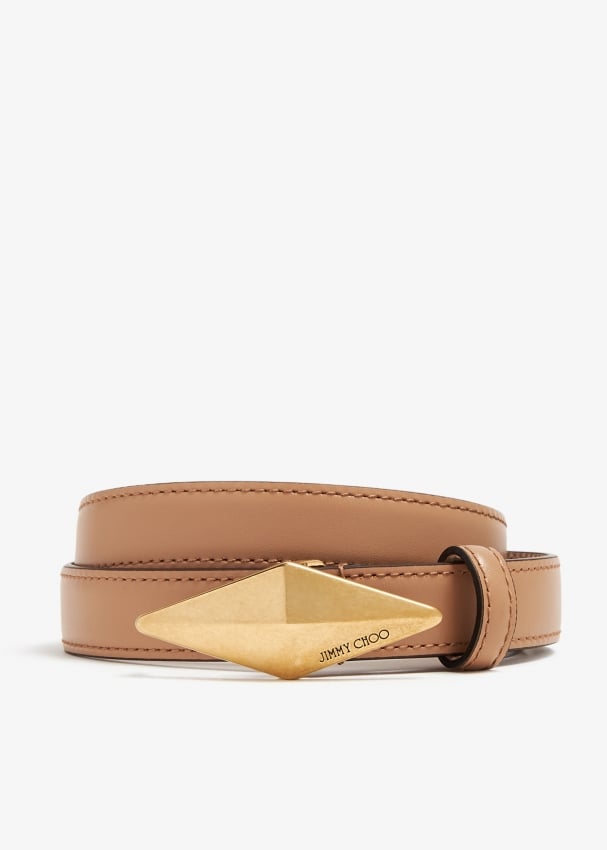 Jimmy Choo Diamond clasp belt for Women Beige in UAE Level Shoes