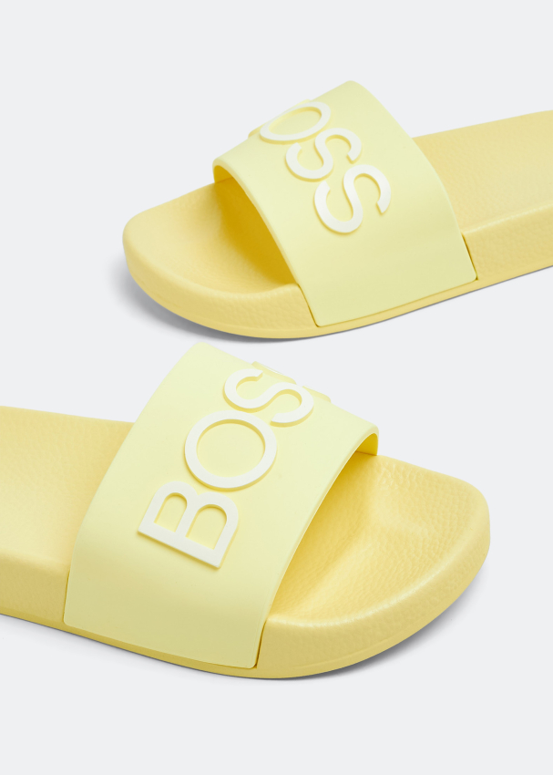Yellow on sale slides shoes