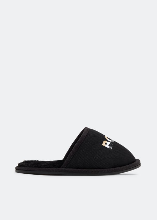 BOSS Logo slippers for Boy - Black in UAE | Level Shoes