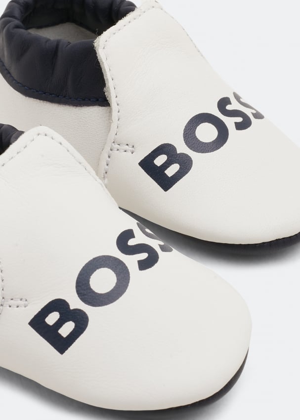 BOSS Leather crib shoes for Baby Blue in KSA Level Shoes