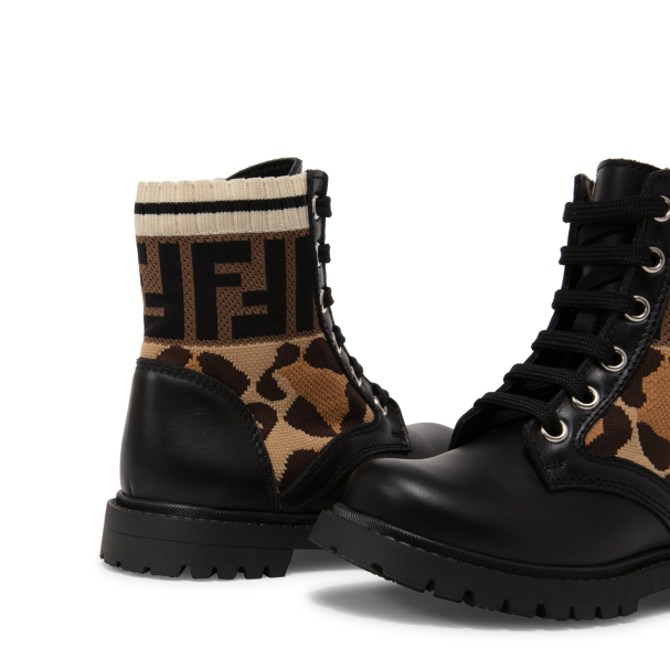 Fendi Leather boots for Girl Black in Bahrain Level Shoes