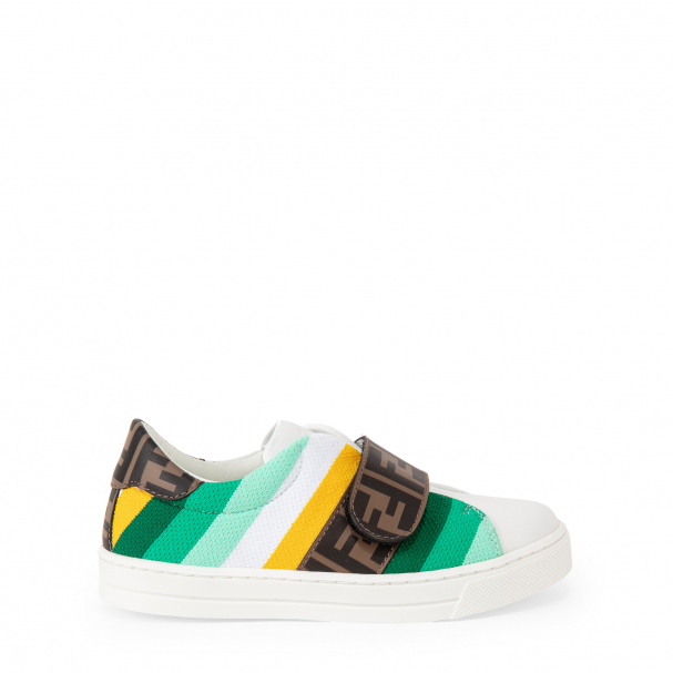 Fendi Striped leather sneakers for Girl Multicolored in UAE