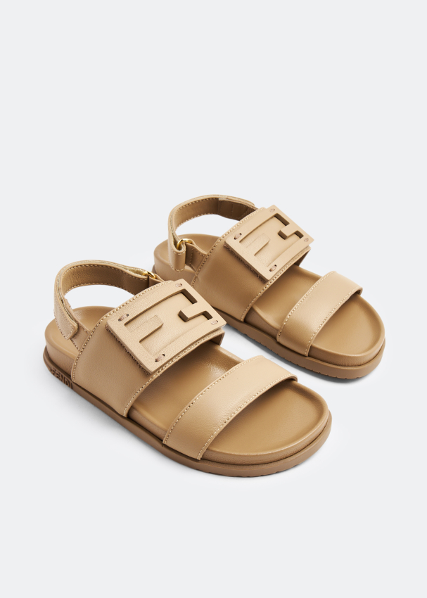 Shop Fendi Two-Strap FF Buckle Sandals | Saks Fifth Avenue
