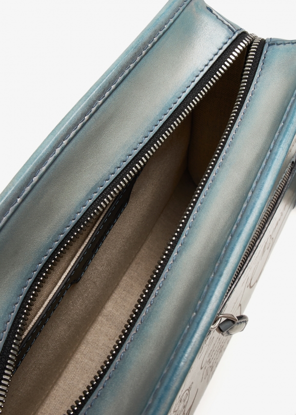 Berluti Journalier Scritto leather messenger bag for Men - Blue in  