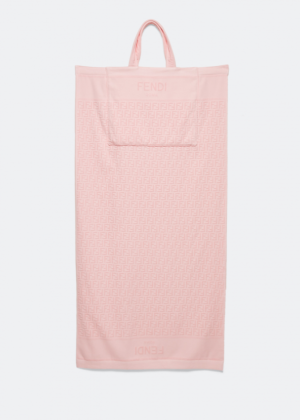 Terry Swimsuit Pochette - Pink terry swimsuit pochette with logo