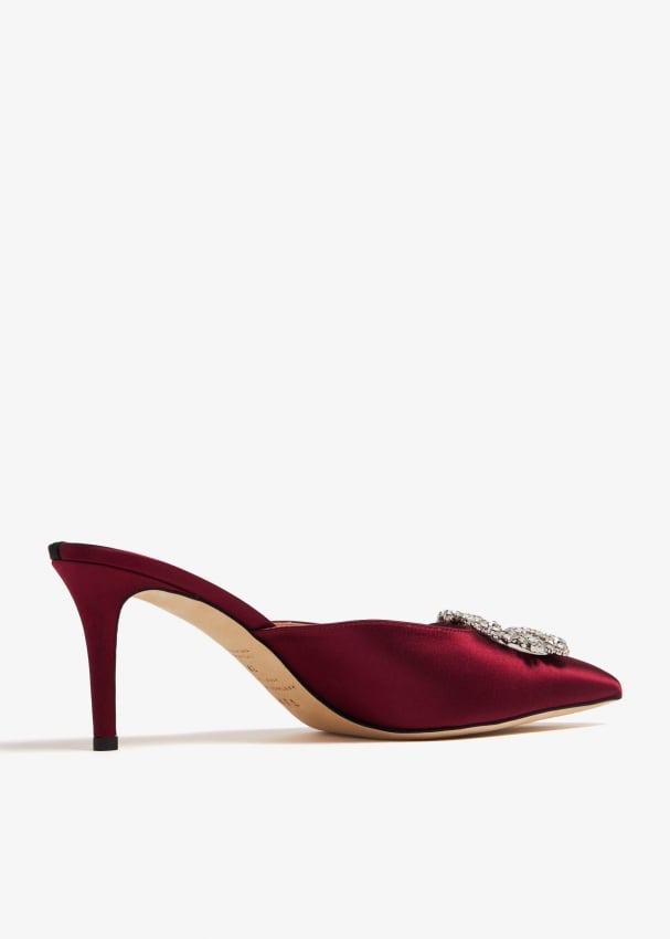 Burgundy mules womens deals