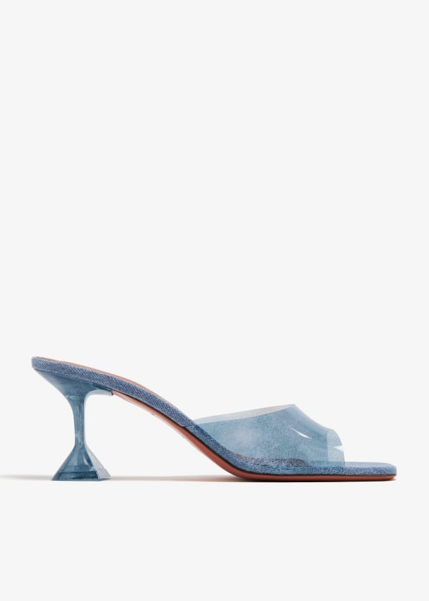Amina Muaddi Lupita mules for Women - Blue in KSA | Level Shoes