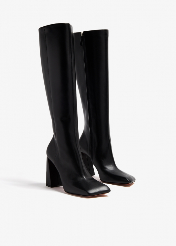 Amina black sales leather boots