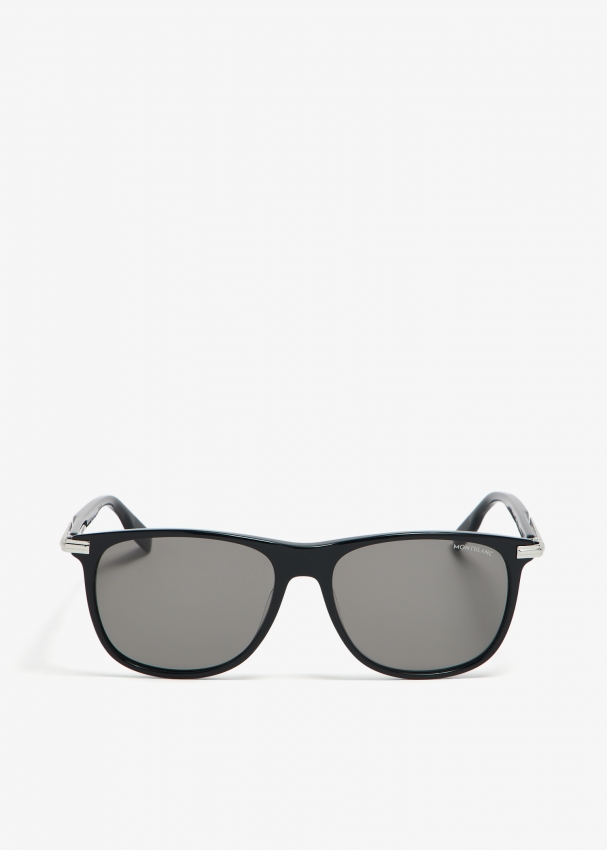 Montblanc Rectangle Havana sunglasses for Men - Black in UAE | Level Shoes